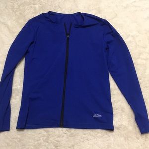 dark blue zip up jacket